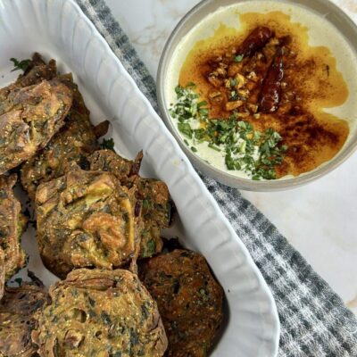 Baked Pakoras and Chutney on the side