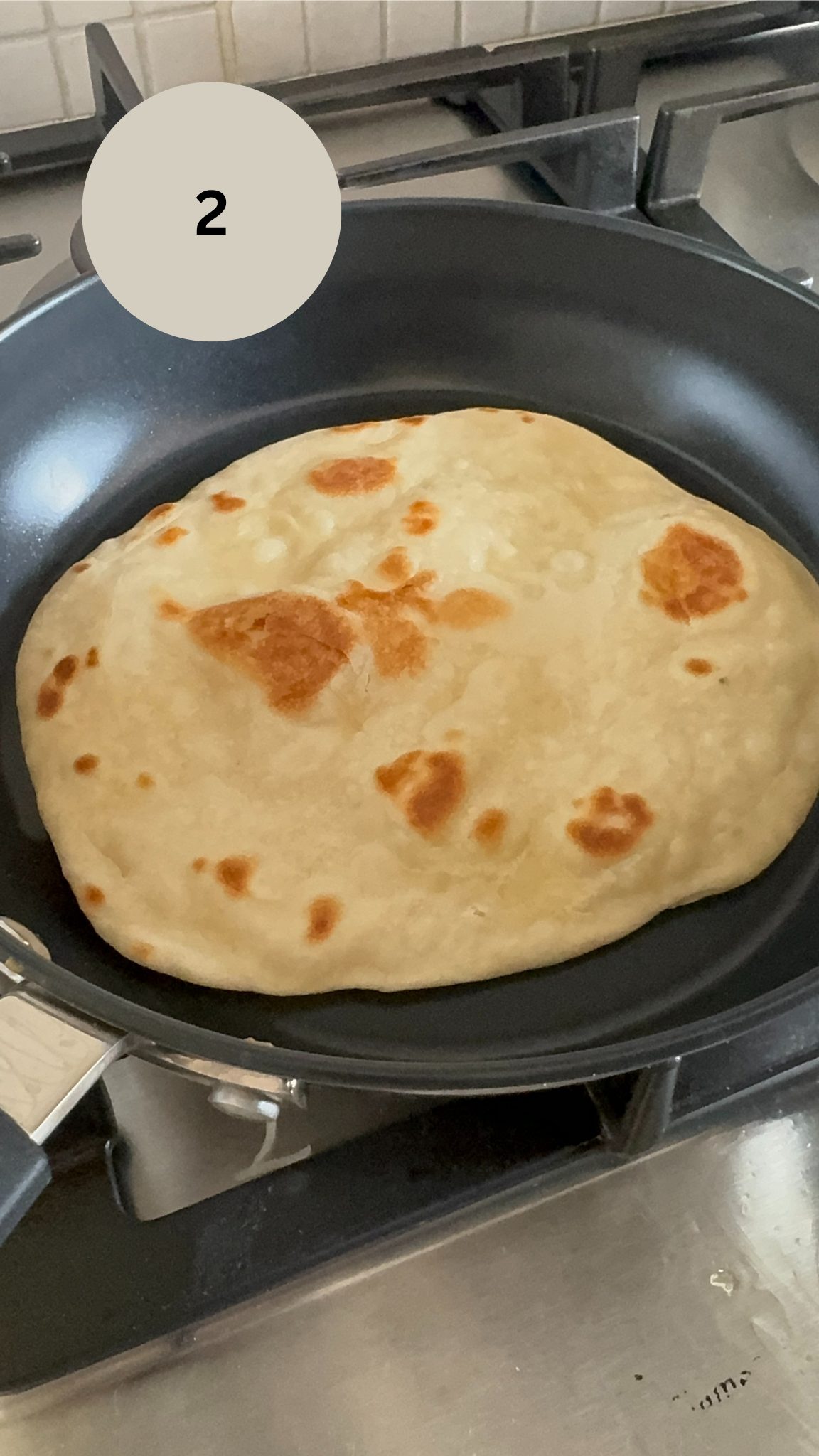 paratha in fry pan