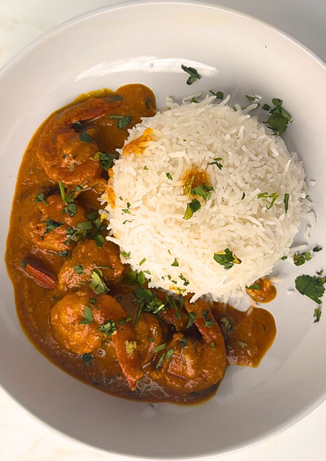 rice and bengali prawn curry